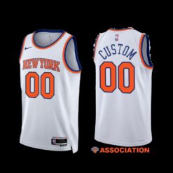New York Knicks Custom 2022-23 Association Edition Jersey White