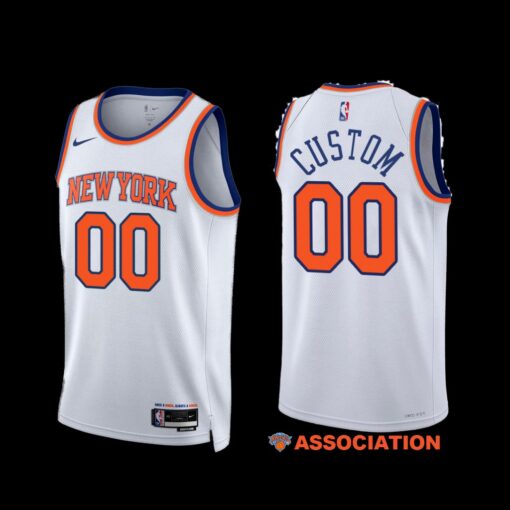 New York Knicks Custom 2022-23 Association Edition Jersey White