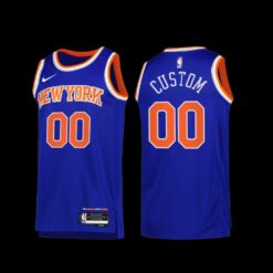 New York Knicks Custom 2022-23 Icon Edition Jersey Blue