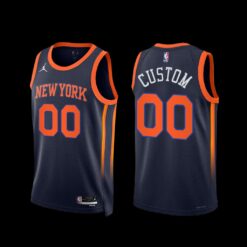 New York Knicks Custom 2022-23 Statement Edition Jersey Navy