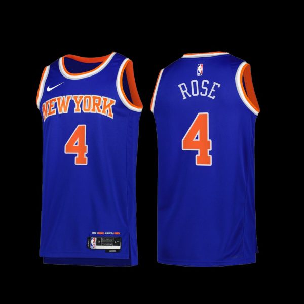 New York Knicks Derrick Rose 2022-23 Icon Edition Jersey Blue New York Knicks Derrick Rose 2022-23 Icon Edition Jersey Blue