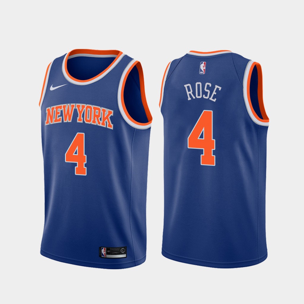 New York Knicks Derrick Rose Blue Icon Jersey New York Knicks Derrick Rose Blue Icon Jersey