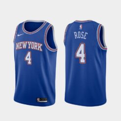 New York Knicks Derrick Rose Blue Statement Jersey
