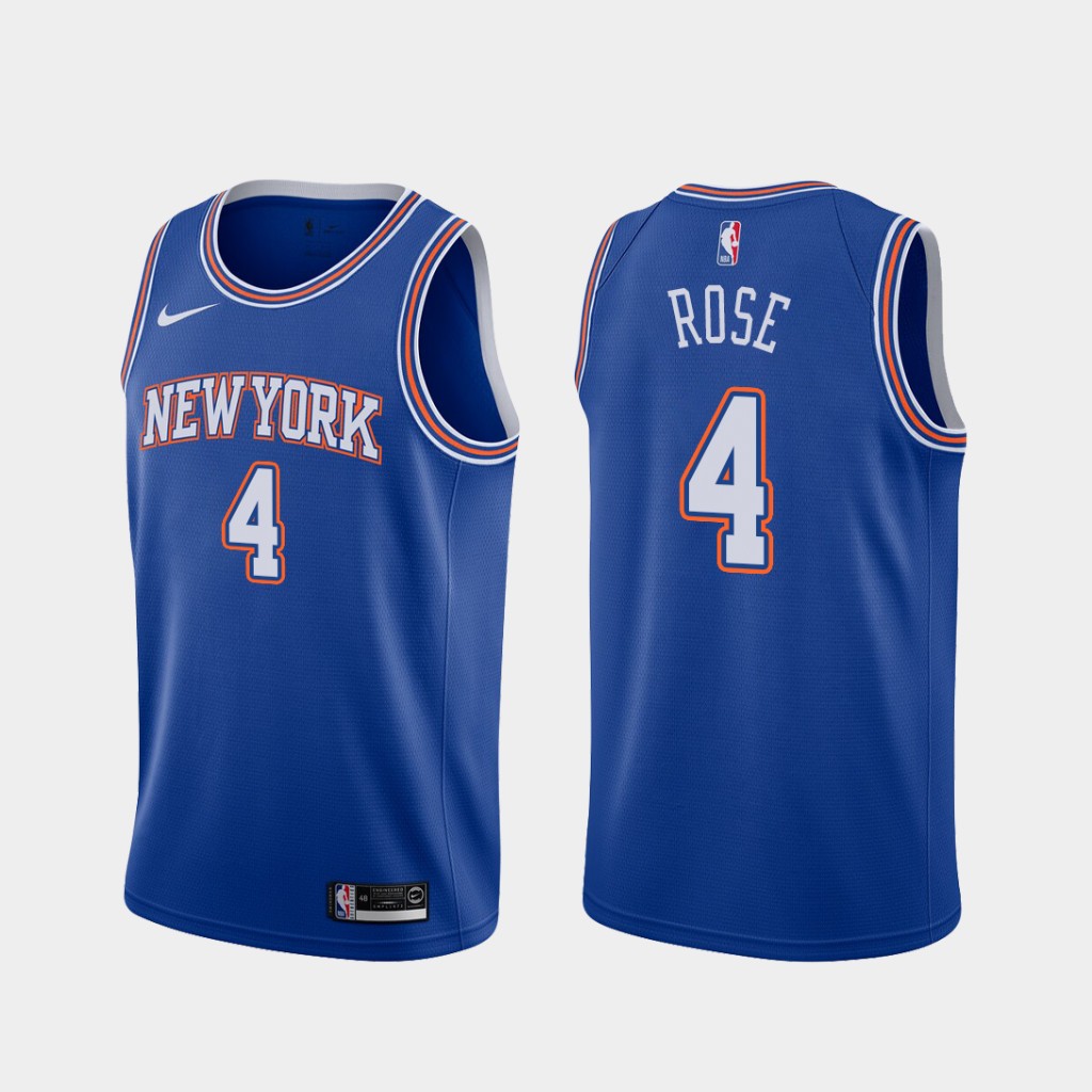 New York Knicks Derrick Rose Blue Statement Jersey New York Knicks Derrick Rose Blue Statement Jersey