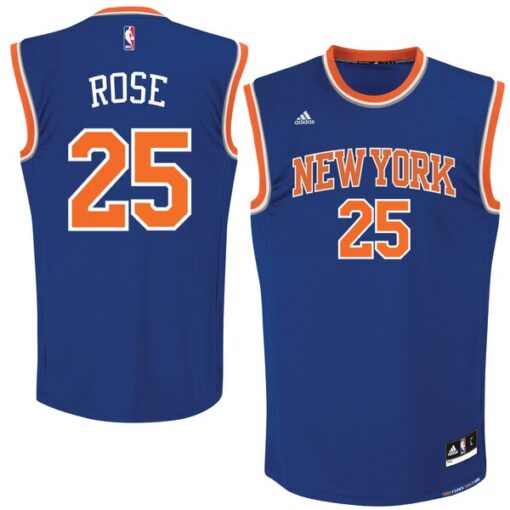 New York Knicks Derrick Rose Blue Throwback Jersey