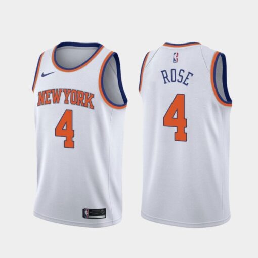 New York Knicks Derrick Rose White Association Jersey