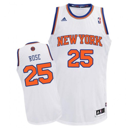 New York Knicks Derrick Rose White Throwback Jersey New York Knicks Derrick Rose White Throwback Jersey