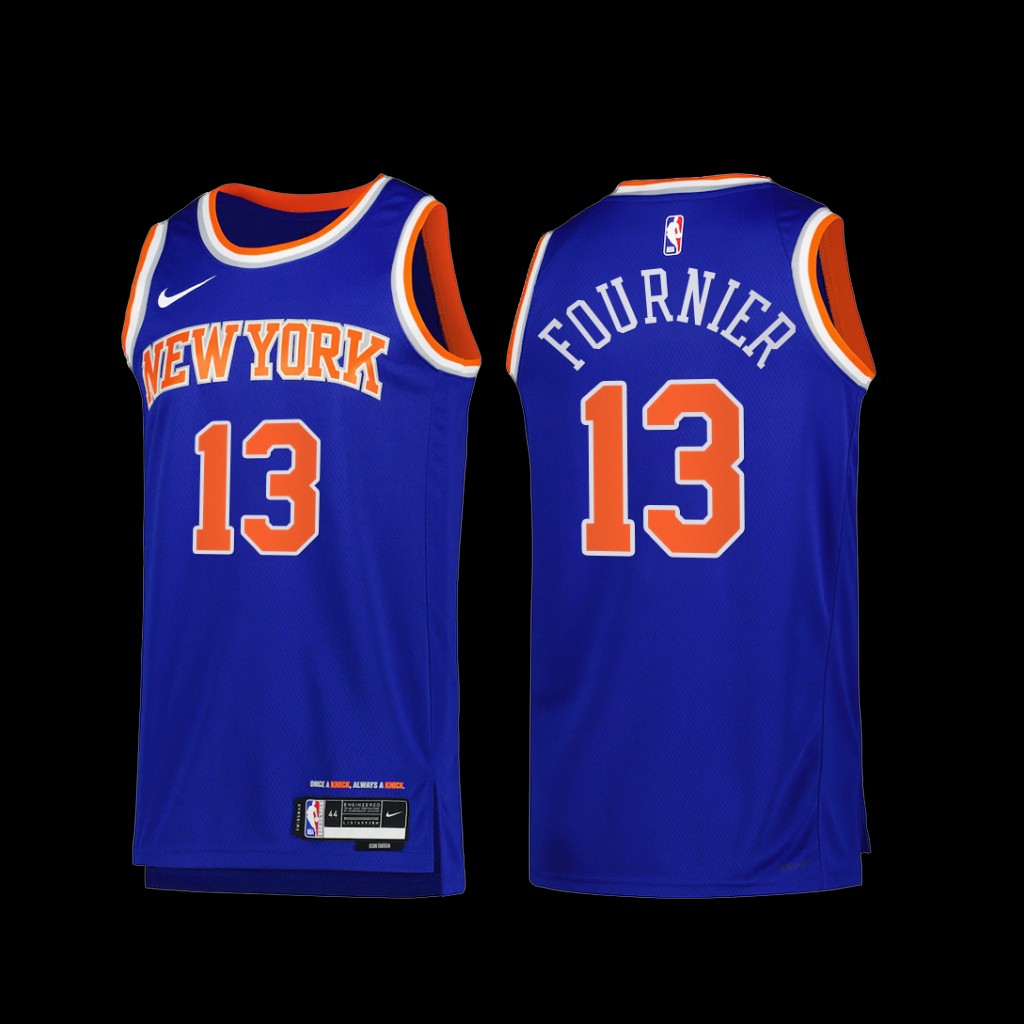 New York Knicks Evan Fournier 2022-23 Icon Edition Jersey Blue New York Knicks Evan Fournier 2022-23 Icon Edition Jersey Blue