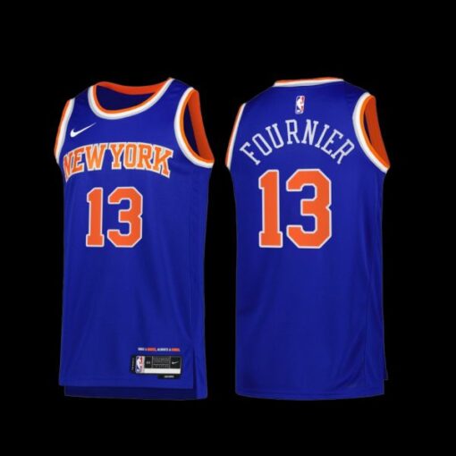 New York Knicks Evan Fournier 2022-23 Icon Edition Jersey Blue