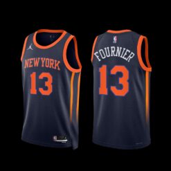 New York Knicks Evan Fournier 2022-23 Statement Edition Jersey Navy