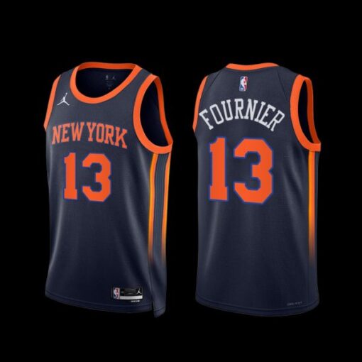 New York Knicks Evan Fournier 2022-23 Statement Edition Jersey Navy