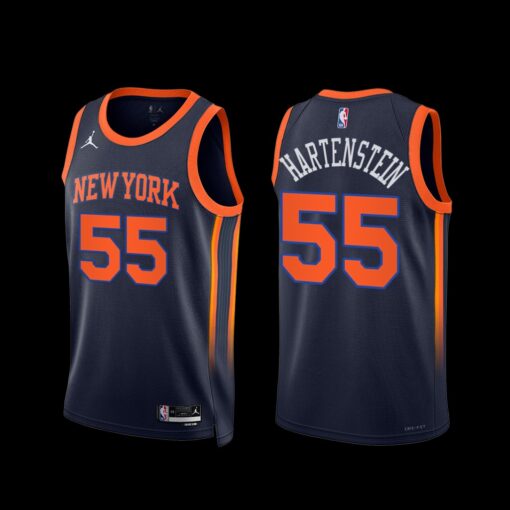New York Knicks Isaiah Hartenstein 2022-23 Statement Edition Jersey Navy