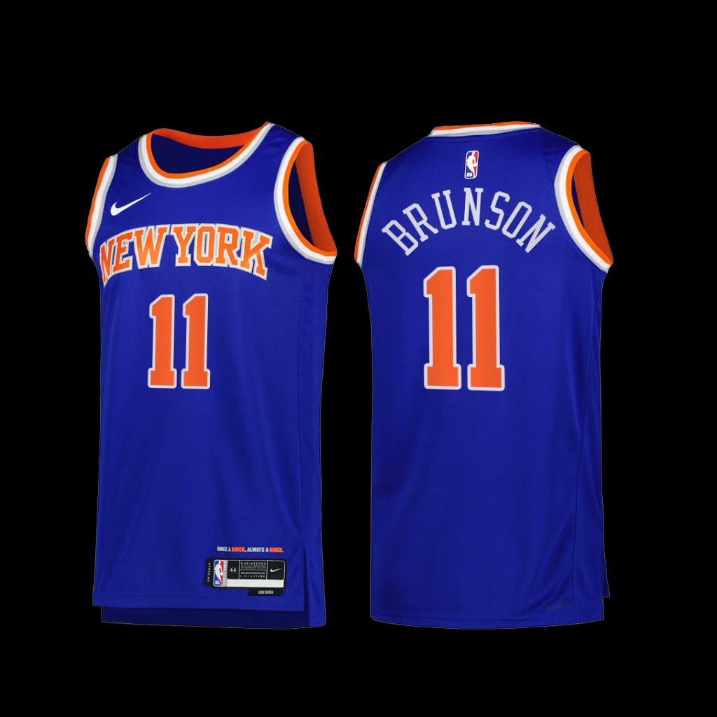 New York Knicks Jalen Brunson 2022-23 Icon Edition Jersey Blue New York Knicks Jalen Brunson 2022-23 Icon Edition Jersey Blue