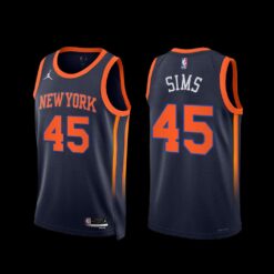 New York Knicks Jericho Sims 2022-23 Statement Edition Jersey Navy