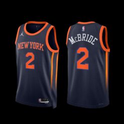 New York Knicks Miles McBride 2022-23 Statement Edition Jersey Navy