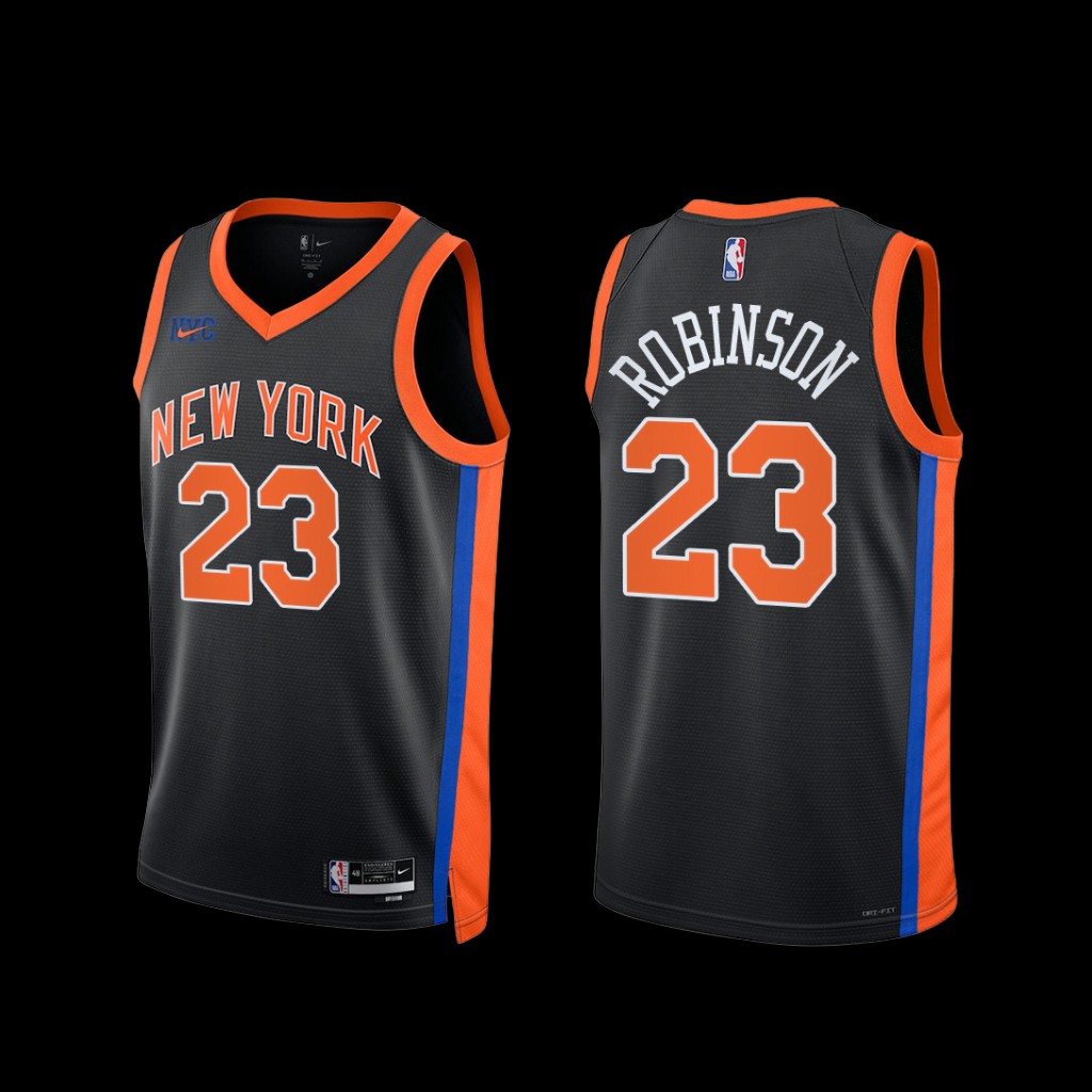 New York Knicks Mitchell Robinson 2022-23 City Edition Jersey Black New York Knicks Mitchell Robinson 2022-23 City Edition Jersey Black