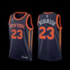 New York Knicks Mitchell Robinson 2022-23 Statement Edition Jersey Navy