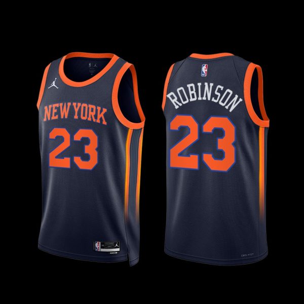 New York Knicks Mitchell Robinson 2022-23 Statement Edition Jersey Navy New York Knicks Mitchell Robinson 2022-23 Statement Edition Jersey Navy