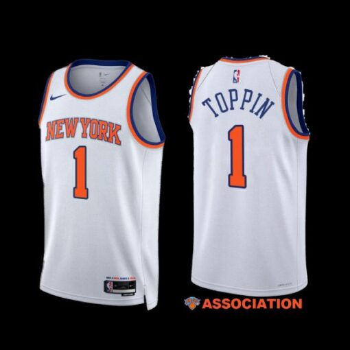 New York Knicks Obi Toppin 2022-23 Association Edition Jersey White