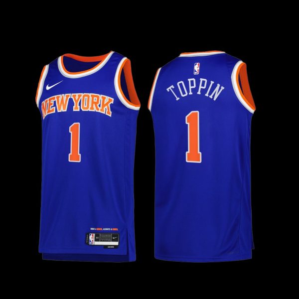 New York Knicks Obi Toppin 2022-23 Icon Edition Jersey Blue New York Knicks Obi Toppin 2022-23 Icon Edition Jersey Blue