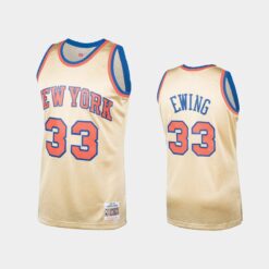 New York Knicks Patrick Ewing Cream Throwback Jersey