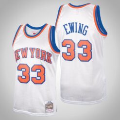 New York Knicks Patrick Ewing White Throwback Jersey