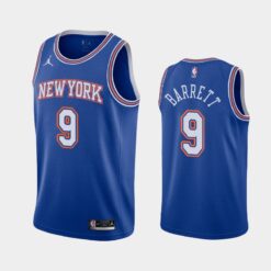 New York Knicks RJ Barrett 2021 Blue Statement Jersey