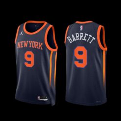New York Knicks RJ Barrett 2022-23 Statement Edition Jersey Navy