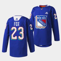 New York Rangers Adam Fox Pride Night Royal Jersey
