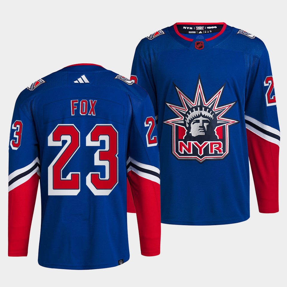 New York Rangers Adam Fox Reverse Blue Jersey New York Rangers Adam Fox Reverse Blue Jersey