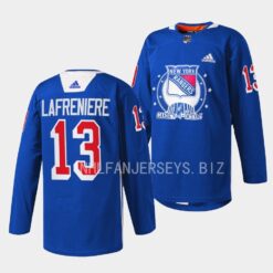 New York Rangers Alexis Lafreniere Garden of Dreams Blue Jersey