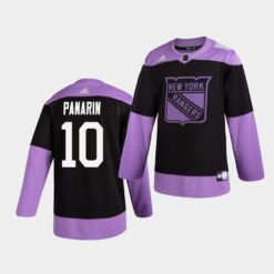 New York Rangers Artemi Panarin Hockey Fights Cancer Practice Black Jersey