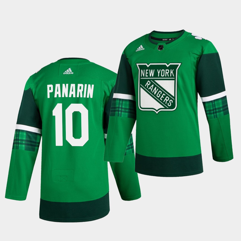 New York Rangers Artemi Panarin St. Patrick's Day Green Player Jersey New York Rangers Artemi Panarin St. Patrick's Day Green Player Jersey