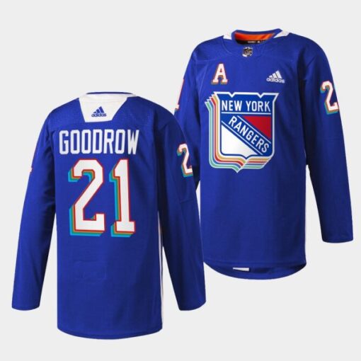 New York Rangers Barclay Goodrow Pride Night Royal Jersey