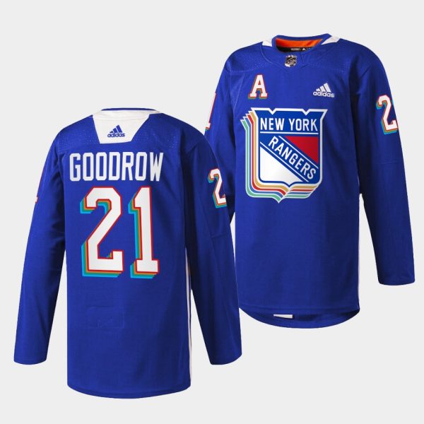 New York Rangers Barclay Goodrow Pride Night Royal Jersey New York Rangers Barclay Goodrow Pride Night Royal Jersey