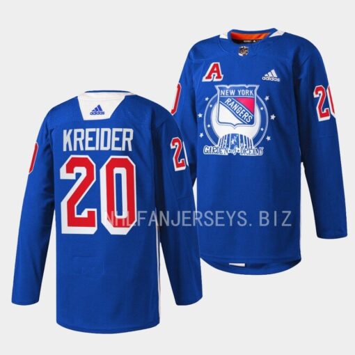 New York Rangers Chris Kreider Garden of Dreams Blue Jersey