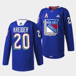 New York Rangers Chris Kreider Pride Night Royal Jersey