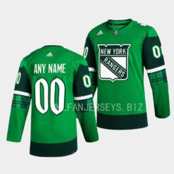 New York Rangers Custom 2023 St. Patricks Day Green Jersey