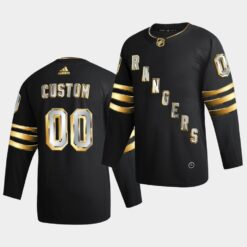 New York Rangers Custom Golden Edition Limited Black Jersey