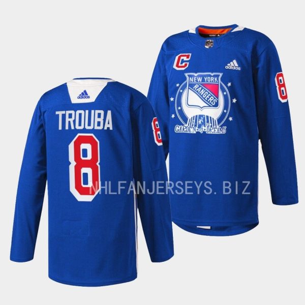 New York Rangers Jacob Trouba Garden of Dreams Blue Jersey New York Rangers Jacob Trouba Garden of Dreams Blue Jersey