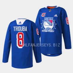 New York Rangers Jacob Trouba Garden of Dreams Blue Jersey