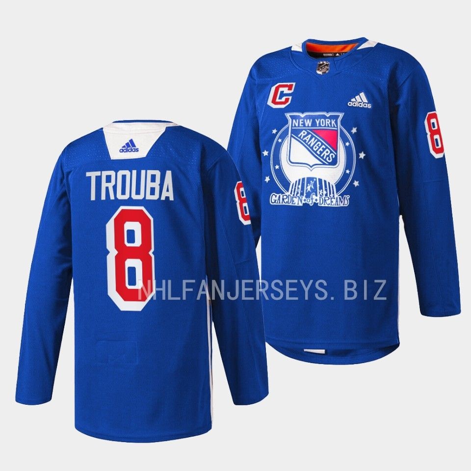 New York Rangers Jacob Trouba Garden of Dreams Blue Jersey New York Rangers Jacob Trouba Garden of Dreams Blue Jersey