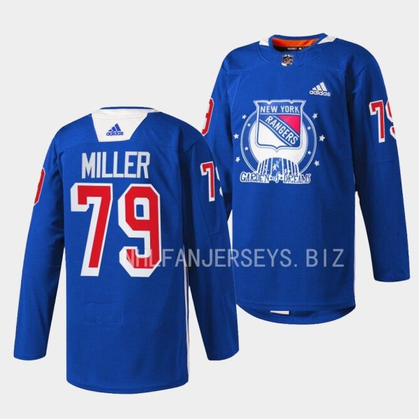 New York Rangers K'Andre Miller Garden of Dreams Blue Jersey New York Rangers K'Andre Miller Garden of Dreams Blue Jersey