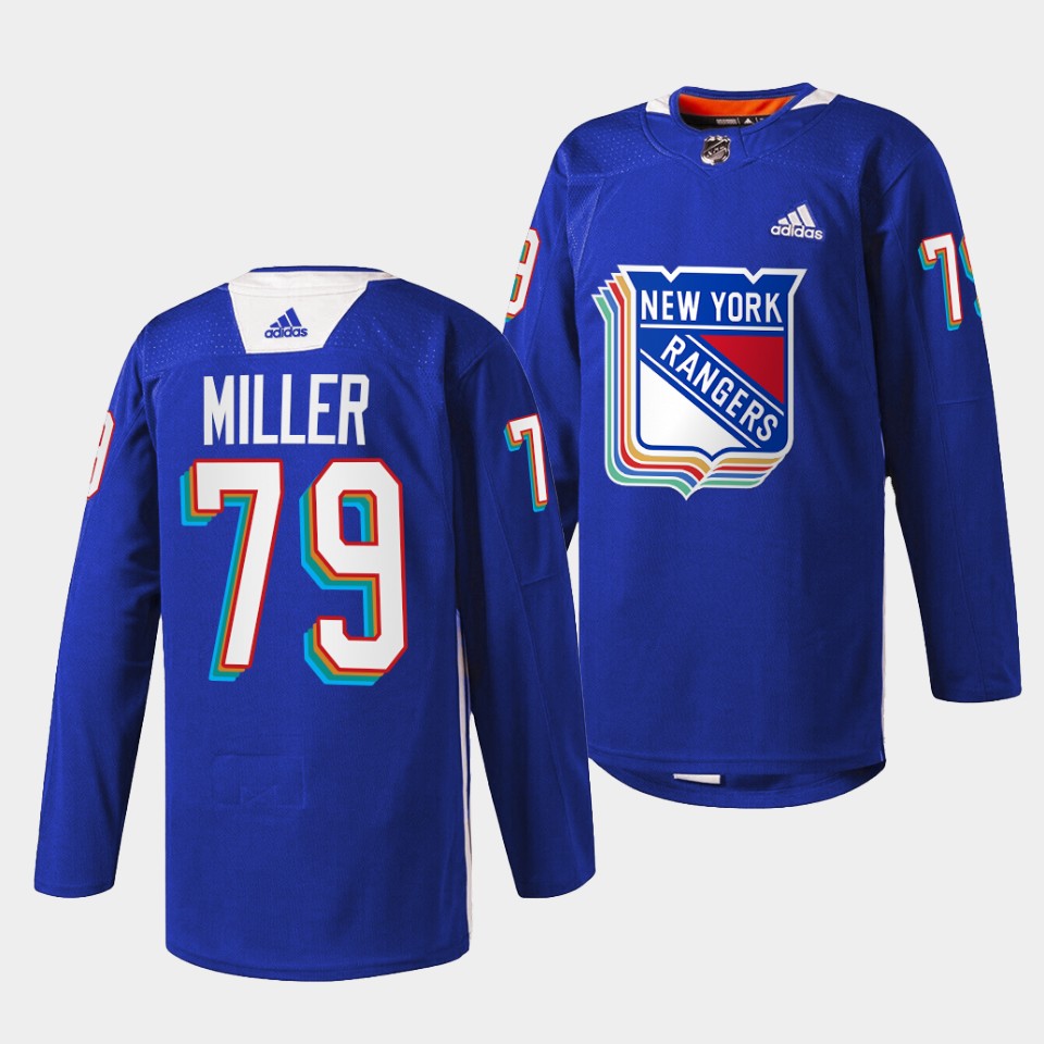 New York Rangers K'Andre Miller Pride Night Royal Jersey New York Rangers K'Andre Miller Pride Night Royal Jersey