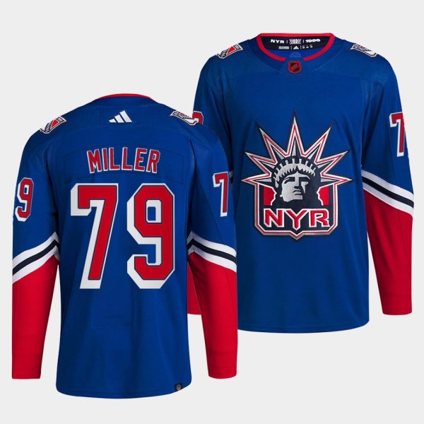 New York Rangers K'Andre Miller Reverse Blue Jersey New York Rangers K'Andre Miller Reverse Blue Jersey