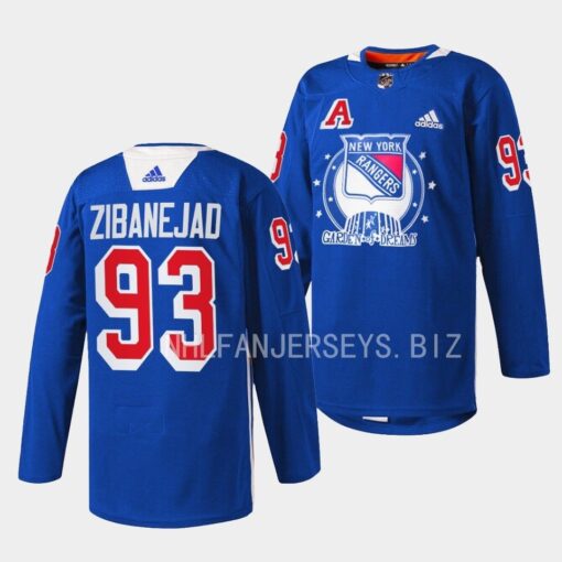 New York Rangers Mika Zibanejad Garden of Dreams Blue Jersey