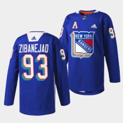 New York Rangers Mika Zibanejad Pride Night Royal Jersey