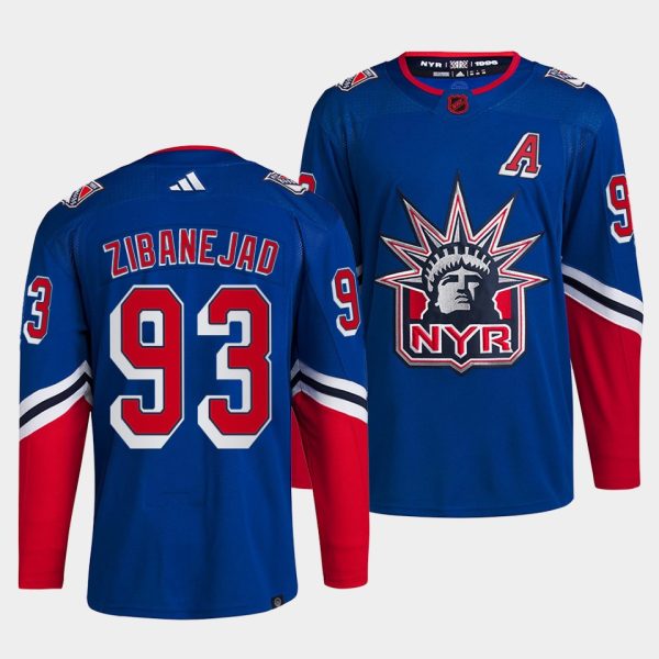 New York Rangers Mika Zibanejad Reverse Blue Jersey New York Rangers Mika Zibanejad Reverse Blue Jersey