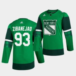 New York Rangers Mika Zibanejad St. Patrick’s Day Green Player Jersey