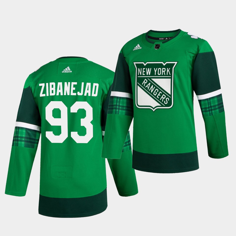 New York Rangers Mika Zibanejad St. Patrick's Day Green Player Jersey New York Rangers Mika Zibanejad St. Patrick's Day Green Player Jersey